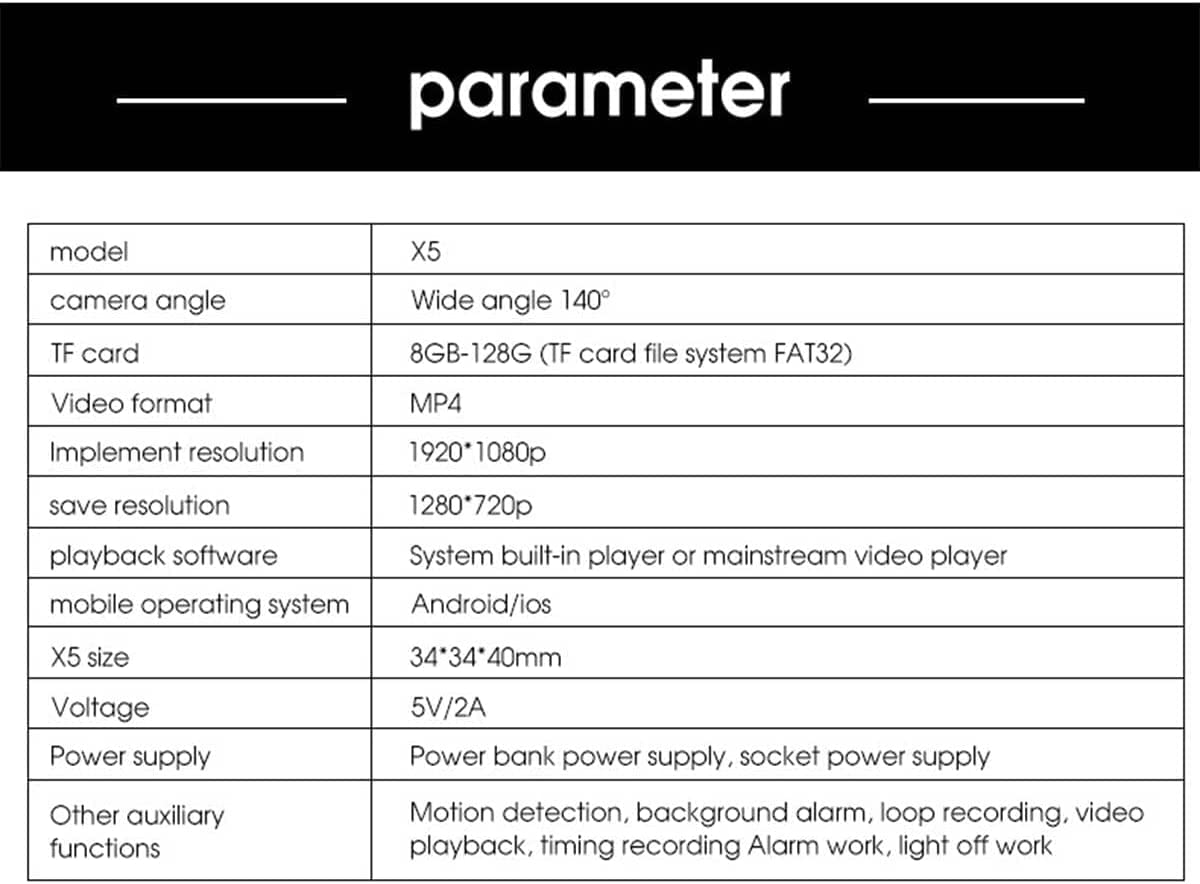 Mini kamera WiFi HD 1080P – noktowizor w zestawie, małe kamery do monitoringu domowego, rejestrator wideo do użytku w pomieszczeniach(z kartą pamięci 64 GB)
