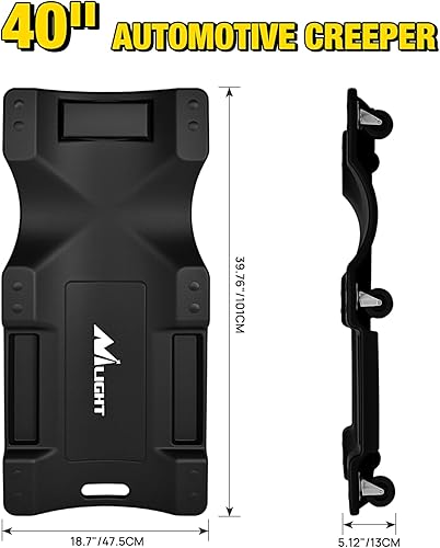 Miniatura 2 de Nilight Enredadera mecánica de plástico de 40 pulgadas, carrito de garaje moldeado por soplado de 40 pulgadas con reposacabezas acolchado, bandejas