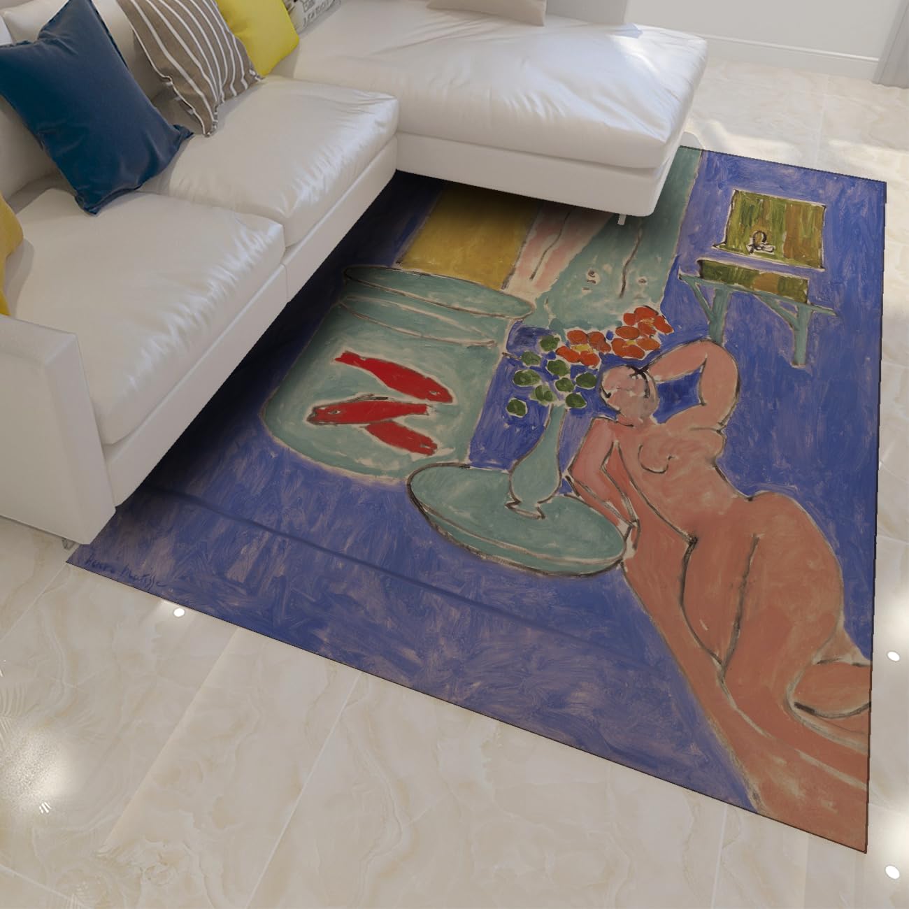 Słynne obrazy dywan z nadrukiem 120x150 klasyczne obrazy olejne złote ryby dywany retro salon fauvism vintage estetyczna sztuka estetyczna dywan dywan dywan pod włosami dekoracja domu