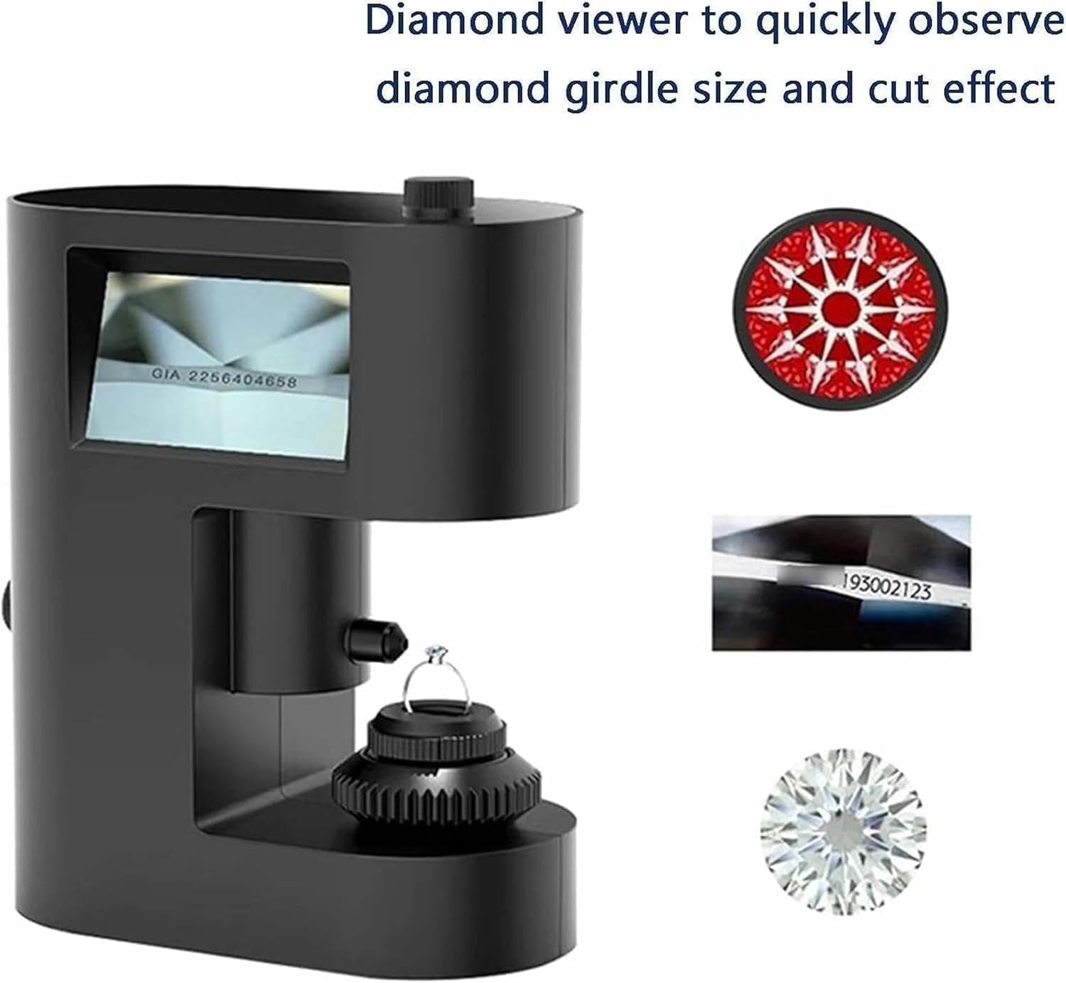 Diamond Girdle Viewer, 4.3Inch LCD Digital Microscope, Biological Microscope Kit, Diamond Waist Code Microscope for Diamond Testing, Textile Industry