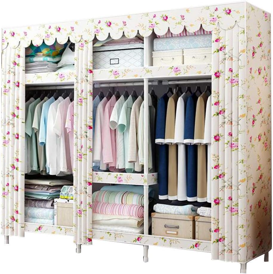 Cloth Wardrobe Clothes Closet, Portable Closet Wardrobe Storage Closet Standing Closet Fabric Cabinet Portable Wardrobe,A_170*172 * 45CM