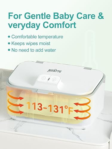 Miniatura 4 de Calentador de toallitas para bebés, dispensador de toallitas de mayor capacidad, calentador de toallitas de pañales con luz nocturna, interruptor de