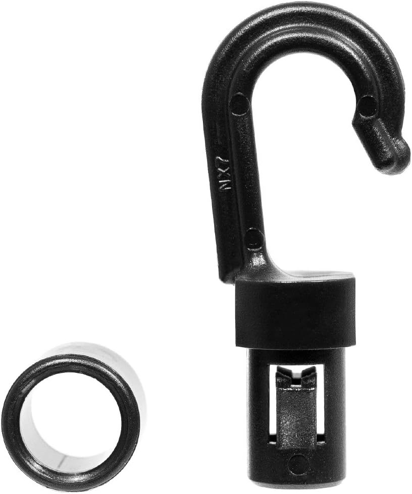 West Coast Paracord 3/16 Inch Black Plastic Open Closure Cord End Hooks (100 Pack)