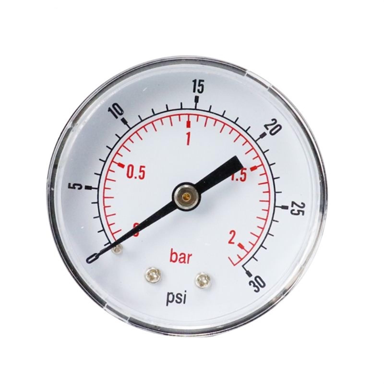 Vakuum-Manometer, professionelles Manometer, 52 mm Zifferblatt, 1/4 Zoll BSPT, horizontal, 0/15, 30, 60, 100, 160, 300 PSI und Bar(0 15psi)
