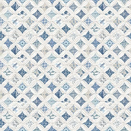 Chesapeake 3119-13003 Mcentire Blue Geometric Quilt Wallpaper #TOP13