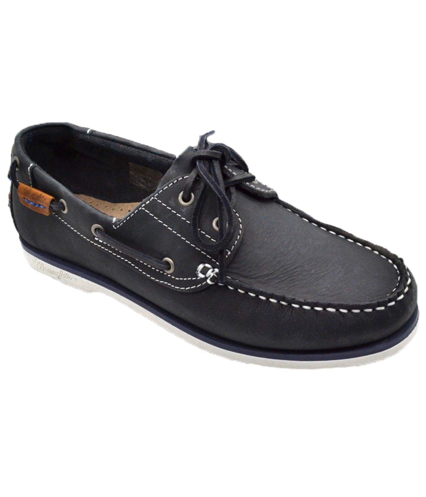 Wrangler Mens Boat Ocean Leather Shoes Navy Desertcart Senegal
