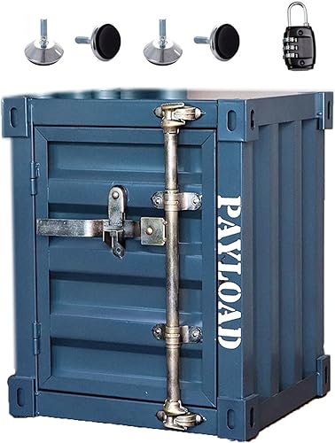 Mesita de noche creativa estilo industrial, contenedor de hierro para sofá, mesa de esquina lateral de metal, mesa de teléfono, decoración de mesa