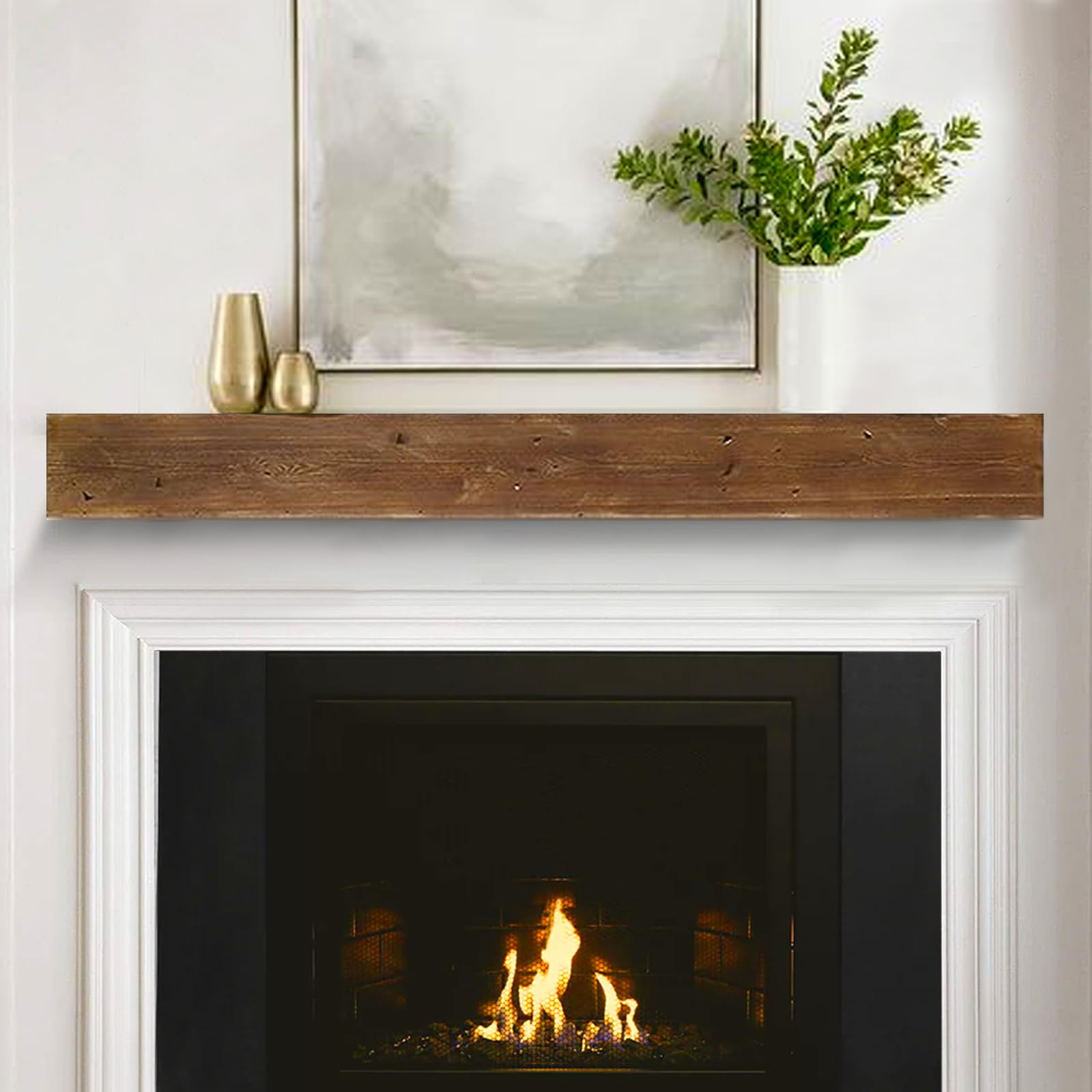 Amazon.com: Eshoma Fireplace Mantel, 72 inches Handcrafted Hollow Wood  Floating Shelves, Faux Fireplace Mantel with Invisible Heavy Duty Metal  Bracket, Brown : Home u0026 Kitchen