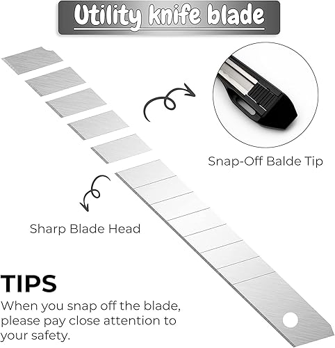 Miniatura 9 de Gebildet 5 cuchillos profesionales de corte  0.354 in a presión  cuchillo de aluminio de 60 grados  cuchillo utilitario  cuchillo gráficoideal para