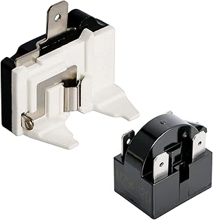 Aopin 4 Pin 1/2HP 375W 12 Ohm Thermal Overload Protector + Refrigerator PTC Start Relay, Replacement Part for Car Refriger...