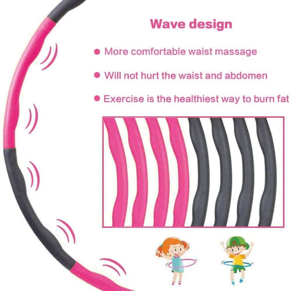 zaizai Hula Hoop, Hula Hoop d'exercice De Remise en Forme, Hula Hoop Détachable, Hula Hoop De Fitness Pliable, 8 Segments Design-Professional Soft Fitness Hula Hoop pour Brûler Les Graisses