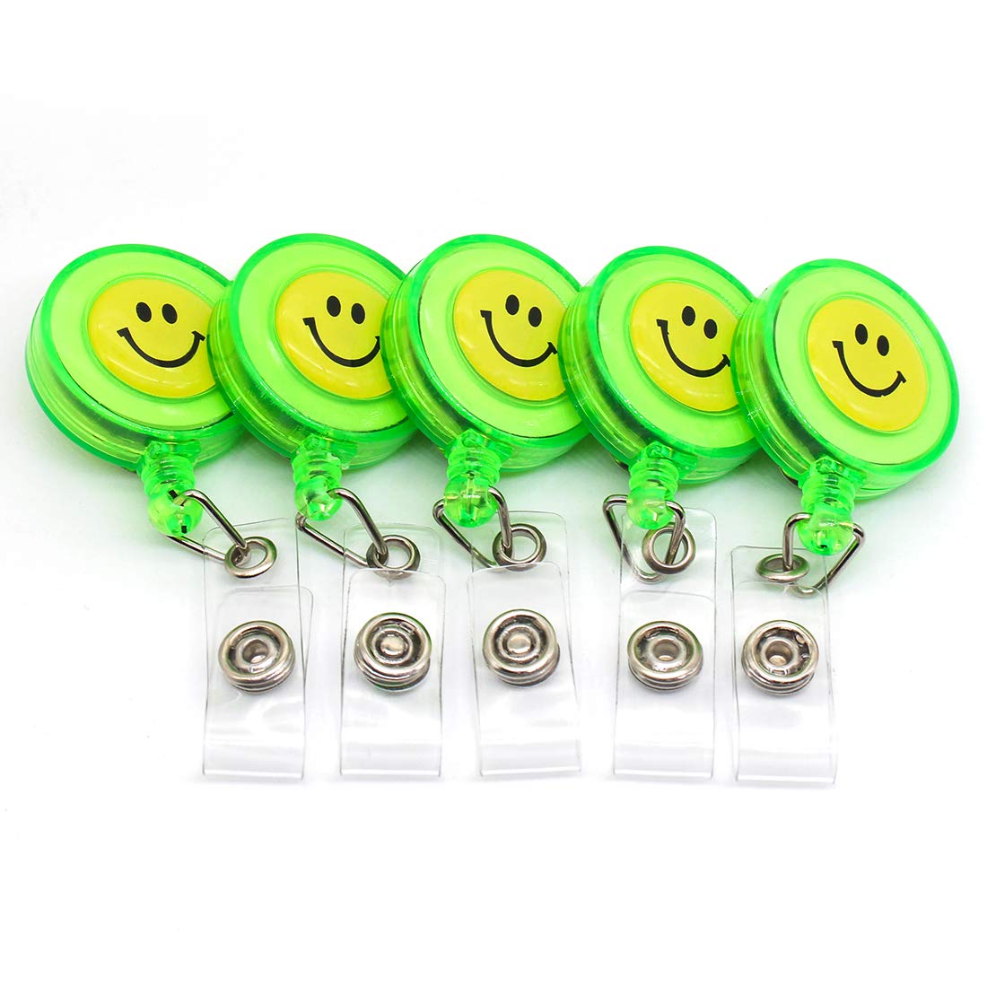 20 Pack Retractable Badge Reels With Smiley Faces – 22.8 Inch Retract, Alligator Clip For Nurse, Teacher, Office ID - View #4