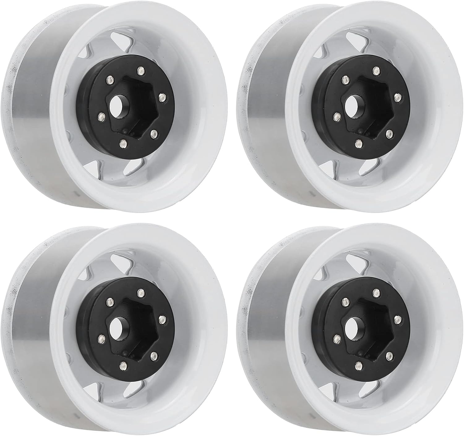 RC Beadlock Wheel Hub, RC Beadlock Hub RC Car Wheel Hub Universal RC Wheel Hubs 4 Pcs 1.55 Inch RC Wheel Rim Hub RC Beadlock Wheel Rim Hub for Axial AX90069 Crawlers for TF2 CC01