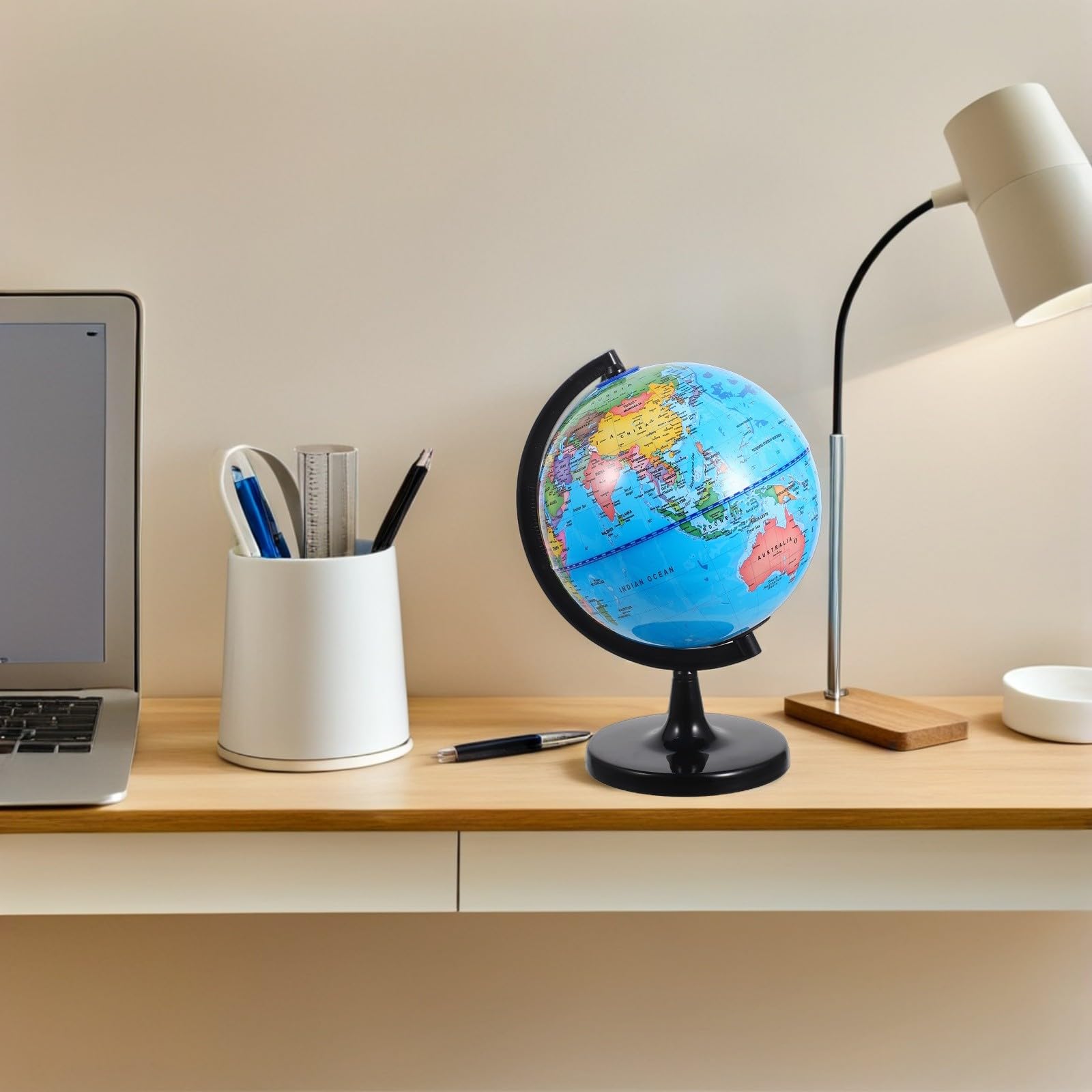 PACKOVE Mappamondo Interattivo Educativo per Ragazzo Ragazza e Adulti con Design Interattivo e Dimensioni Adatte, Realizzato in Plastico per Casa e Scrivania