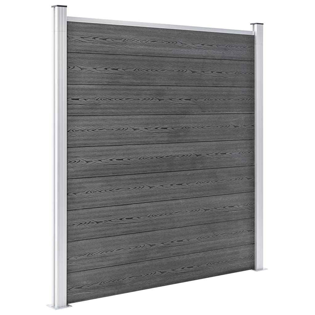 vidaXL WPC Zaun-Set 1 Quadrat + 1 Schräge 273x186 cm Grau