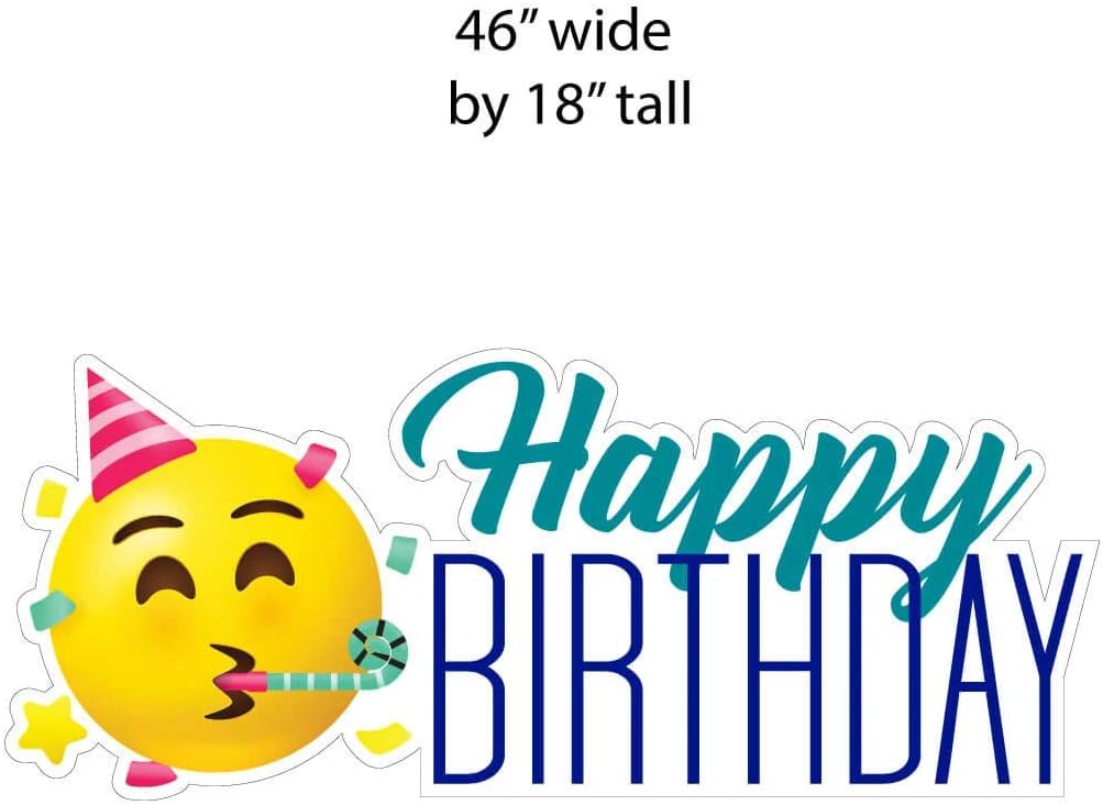 VictoryStore Yard Decorations - Accessories Outdoor Yard Signs 2 Stakes Included Per Sign (Birthday Emoji 13619)
