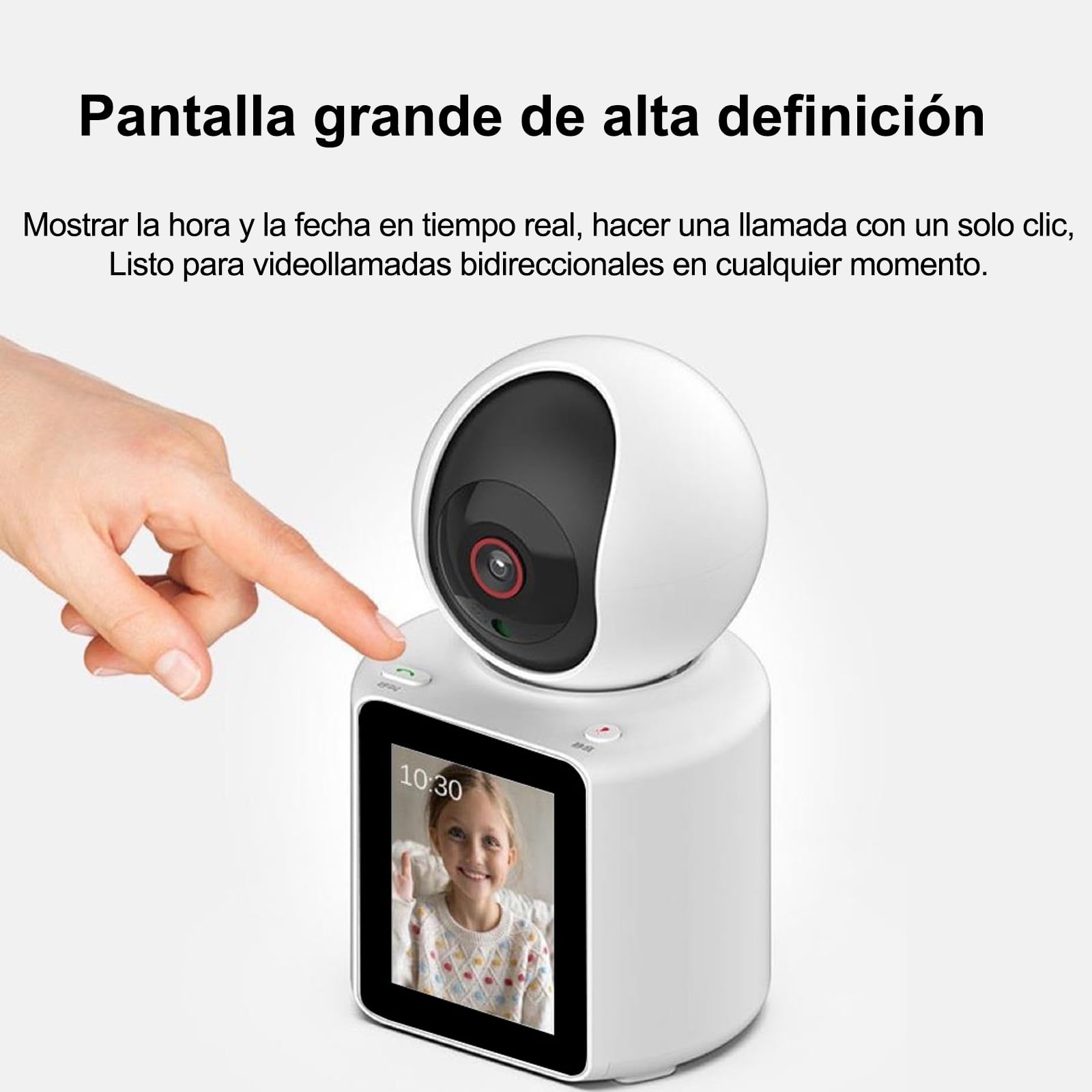 Cámara de Interior orientable, videollamadas, cámara Inteligente, Monitor de bebé, vigilancia de vídeo, Pantalla HD de 2,8 Pulgadas, con Infrarrojos nocturnos