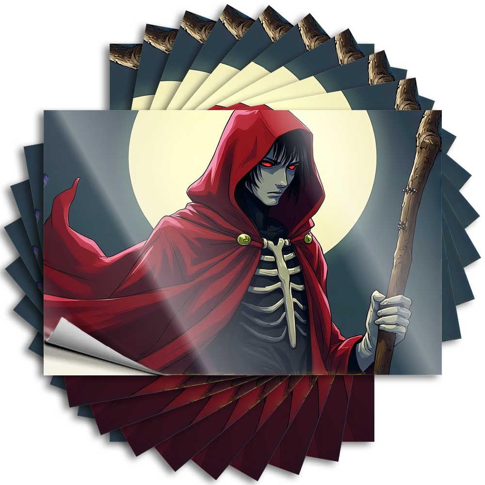 Decals Housewarming Easy Apply | Red Cloak and Moonlight: The Mysterious Figure Crazy Tumbler Peel and Stick(8X12CM)