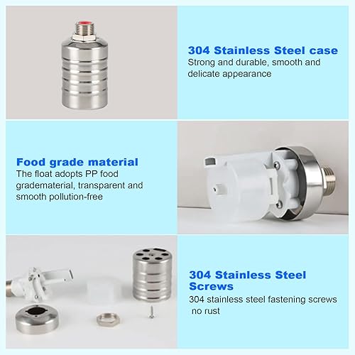 Vista 29 de Válvula de flotador de control de nivel de agua totalmente automática de acero inoxidable 304, mini válvula de flotador de bola de cierre automático