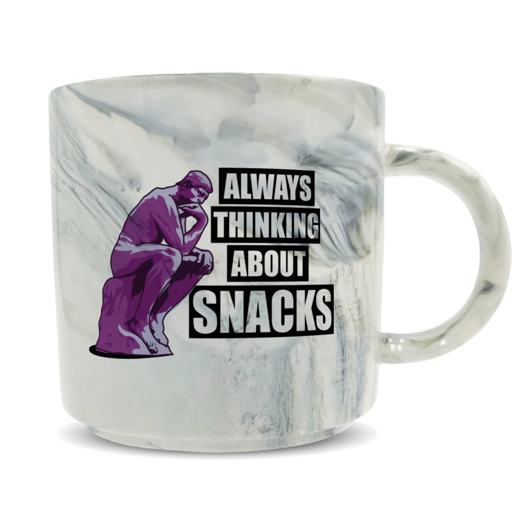 Hippowarehouse Always Thinking About Snacks - Food for Thought - Hungry Printed Mug Various Colour Options Ceramic Cup Kitchenware 11oz