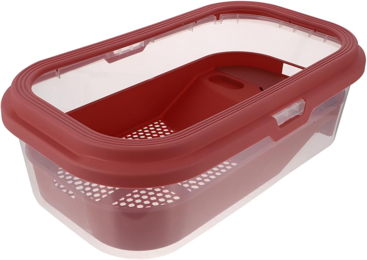 Large Plastic Tortoise Feeding Tank with Terrace Multi-Purpose Dual Feeding Box for Turtle for Home Use and Tortoise Habitat