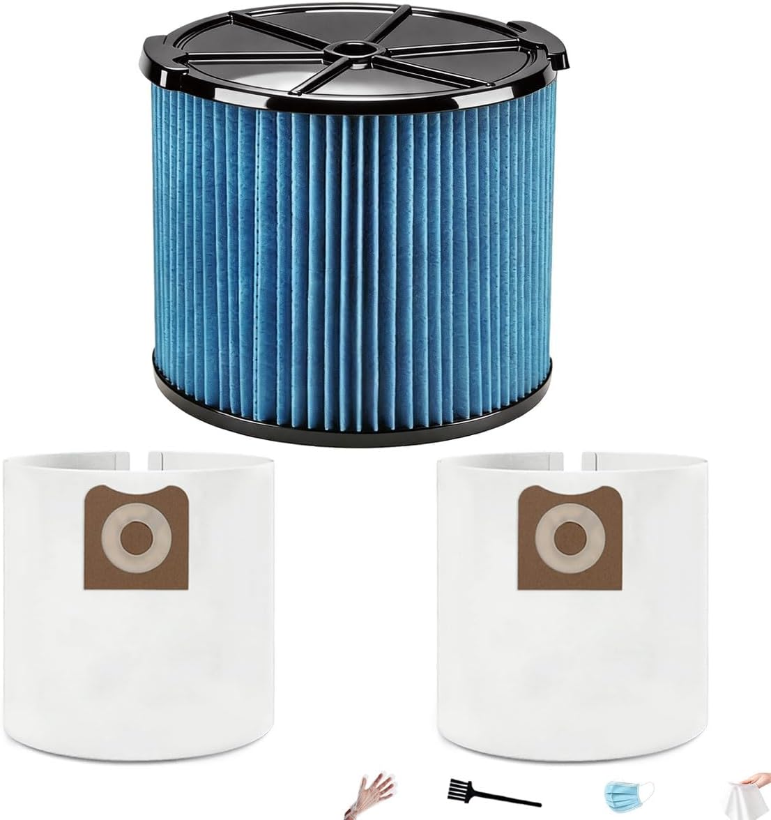 VF3500 filter for ridgid shop vac，Replacement Compatible with ridgid shop vac filter - Fits WD3050, WD4070, WD4080, WD4522, 4000RV and 4500RV models，With 2 pack for rigid vf3501 replacement bags