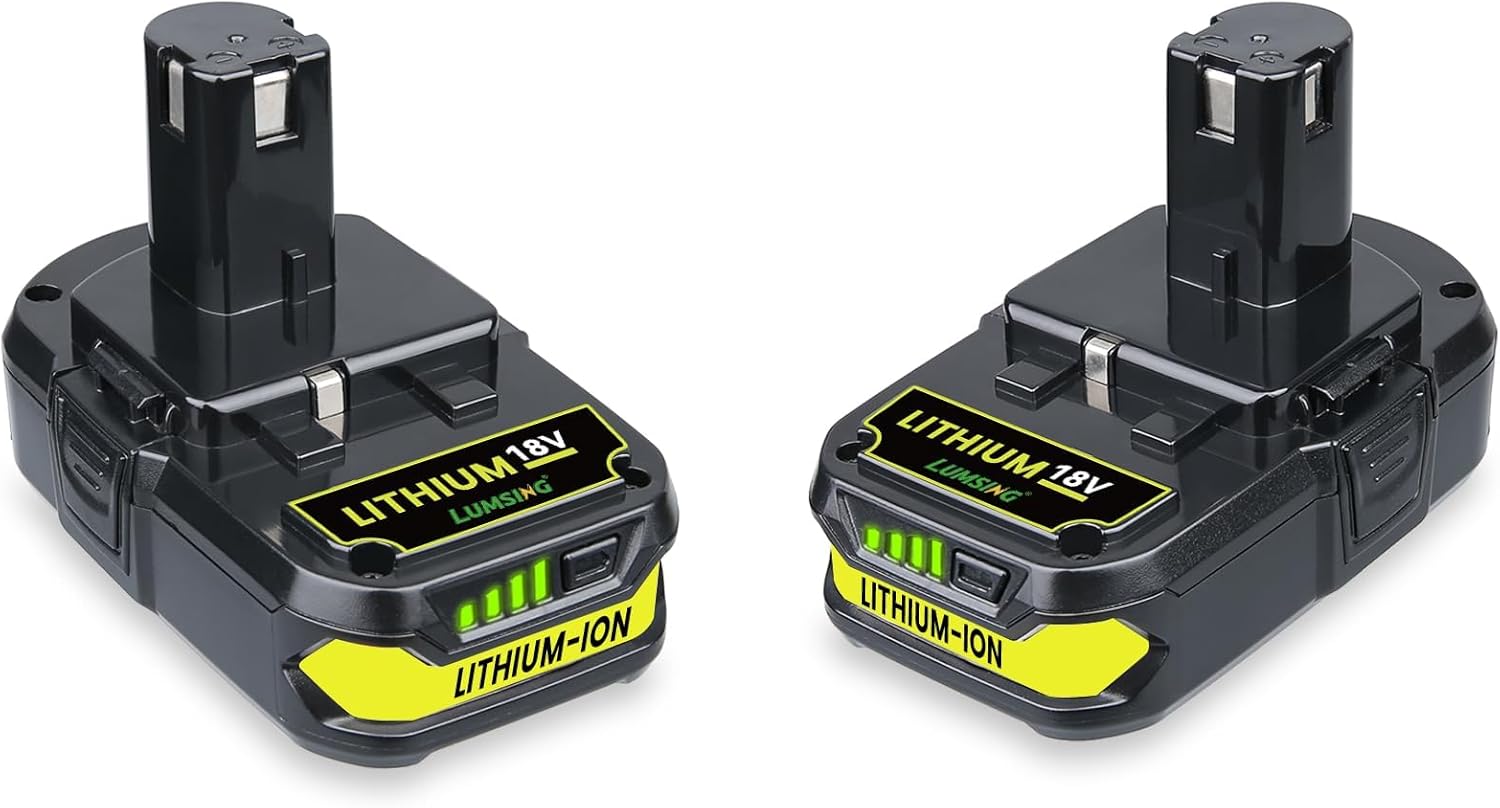 LUMSING 3.6Ah 2Pack Lithium-ion Compatible with Ryobi 18V Cordless Power Tools Replacement for Ryobi 18V Battery