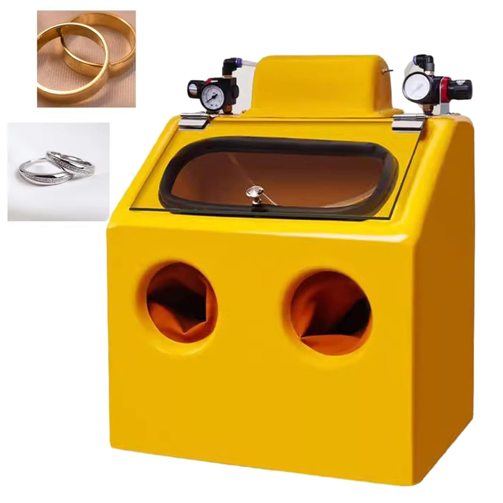 Cabina De Chorro De Arena De Mesa, Equipo Chorro De Arena Portátil Con Interruptor De Pie/luz, Intensidad Pulverización Ajustable, Chorro Arena Uniforme, Visión Clara, Utilizado Para Chorro Arena