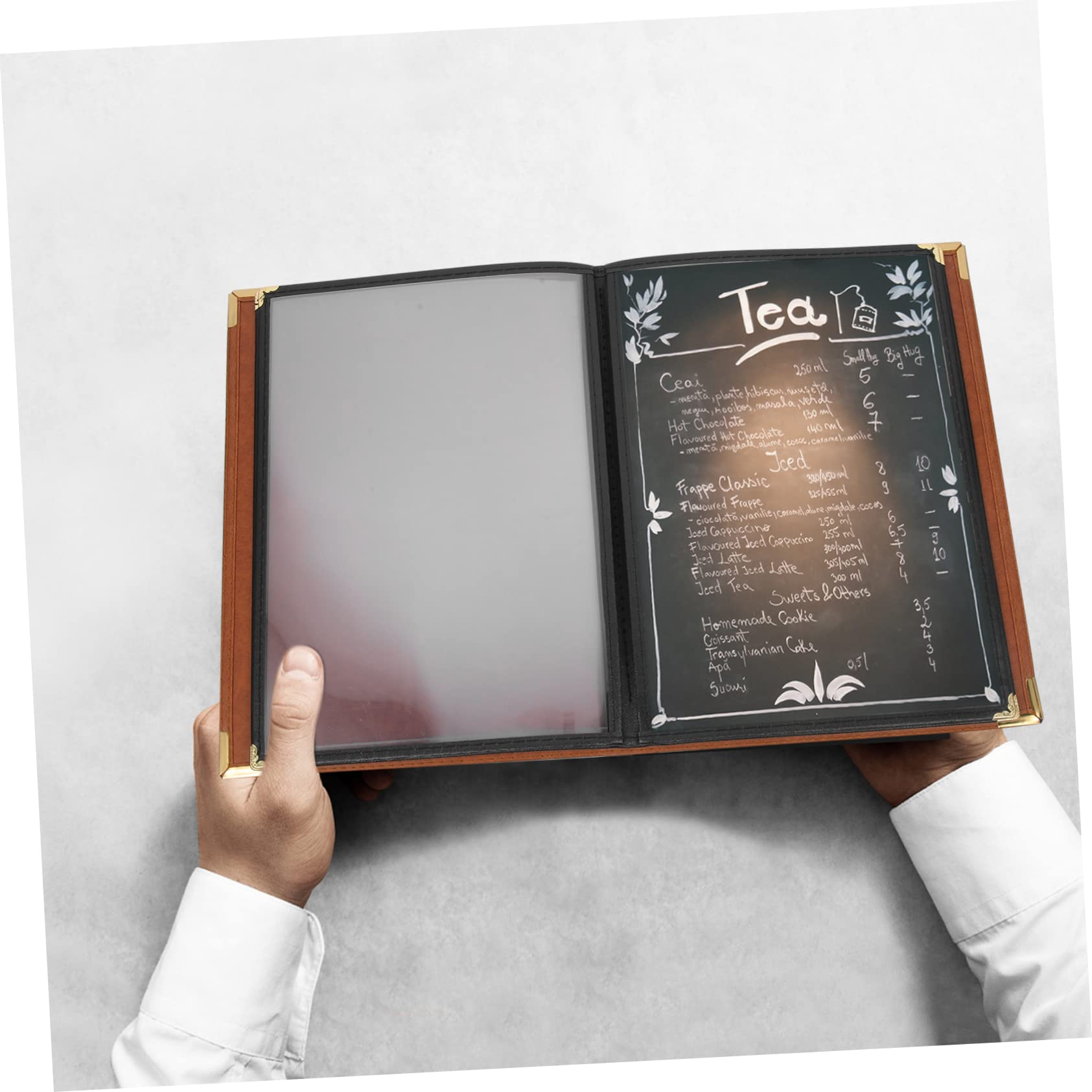 Mikikit 2 Piezas Funda Transparente para Menú de Restaurante de PVC Flexible Carpeta Reutilizable para Menú Soporte Resistente para Bares y