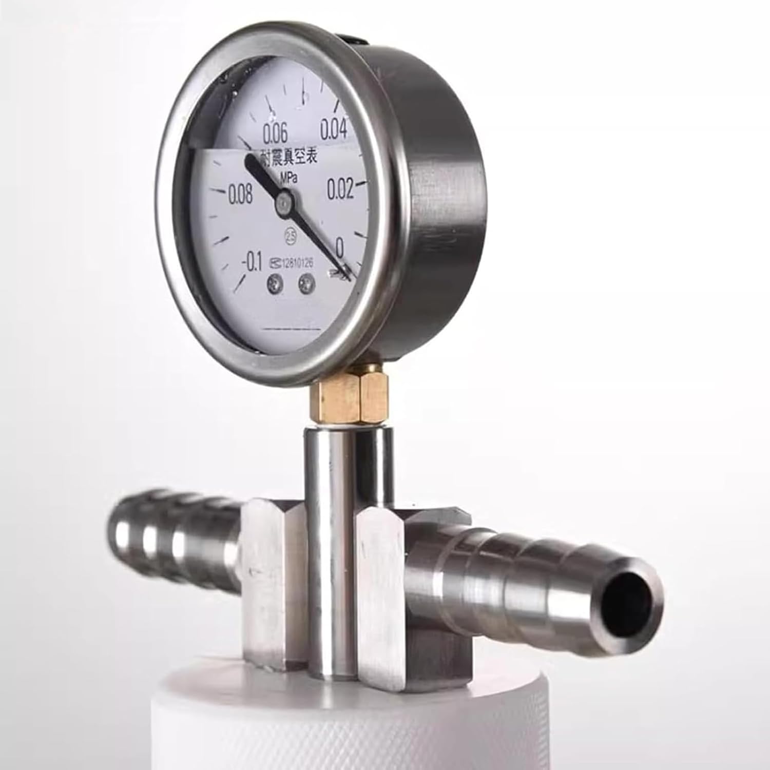 Lab Glass Vacuum Chamber, Vacuum Degassing Chamber, Borosilicate, 2L Capacity, with Stainless Steel Vacuum Gauge, for Solutions, Oils, Liquids