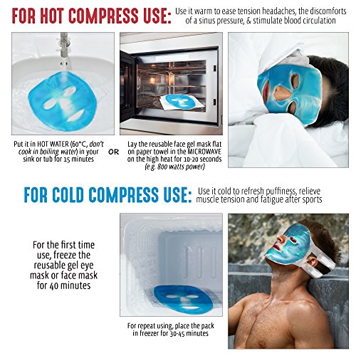 Bramble - Cooling Full Face Gel Masks - Reusable Hot & Cold Compress Pack for Migraine Stress Relief Relaxation - Image 5