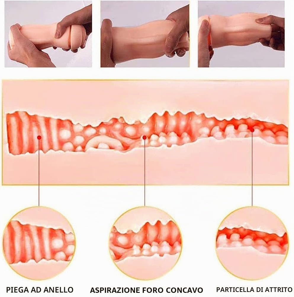 Macchina per Pompini Telescopica Automatica con Supporto, Masturbatori Elettrici per Coppe da Uomo, Giocattoli Sessuali con Fica Tascabile Masturbatore Vaginale Realistico con Vibrazione