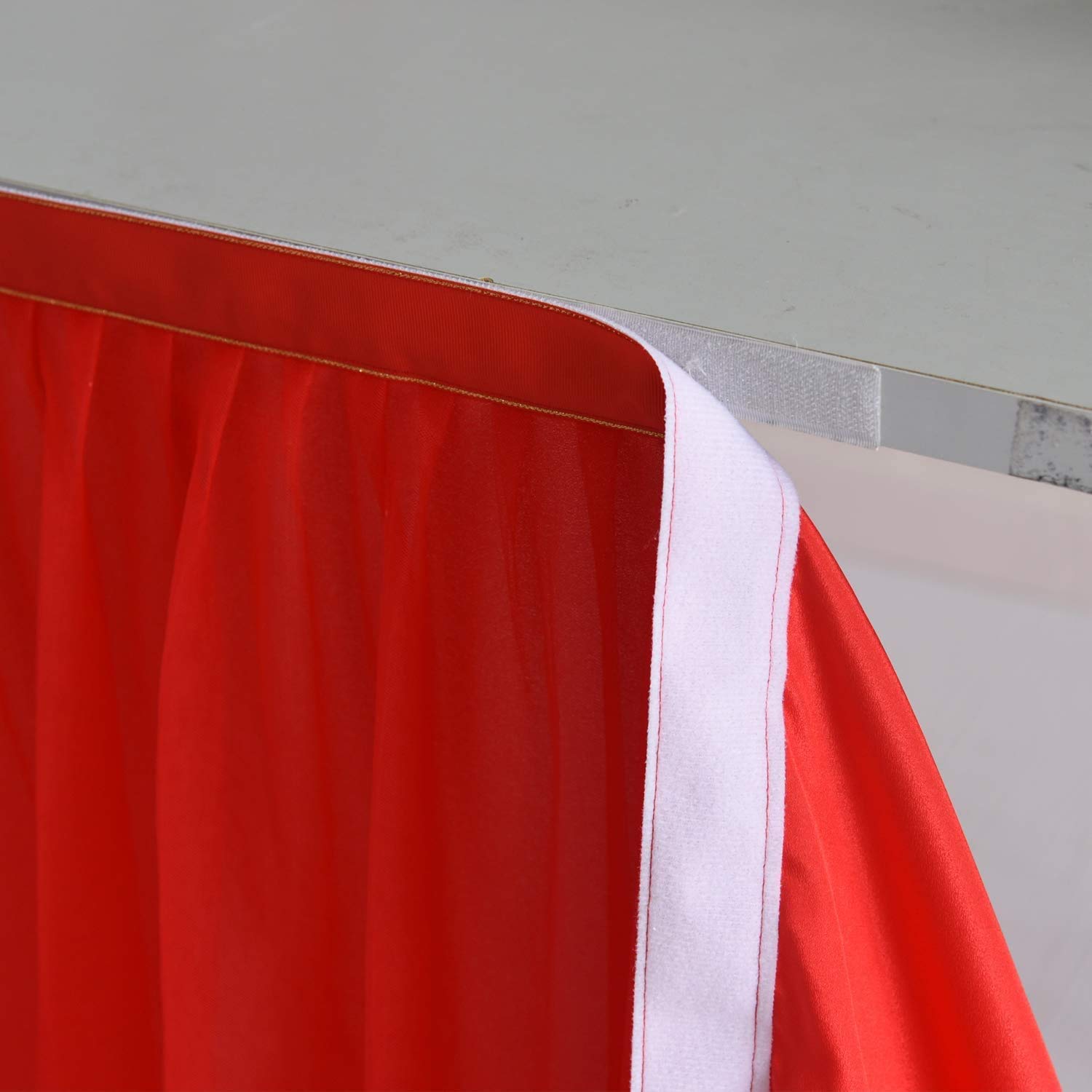 HBBMAGIC Rosso Gonna da Tavolo in Tulle Gonne da Tavolo tutù per Festa di Nozze Festa di Compleanno Decorazione Baby Shower, L183 × H76cm Gonne da Tavolo con Rifiniture Dorate