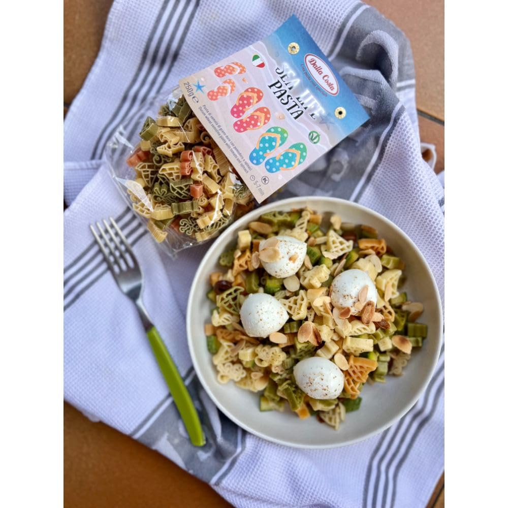 Dalla Costa Sea Life Makaron Trikolor – Pomidor i Szpinak – Opakowanie oszczędnościowe 24×250 g