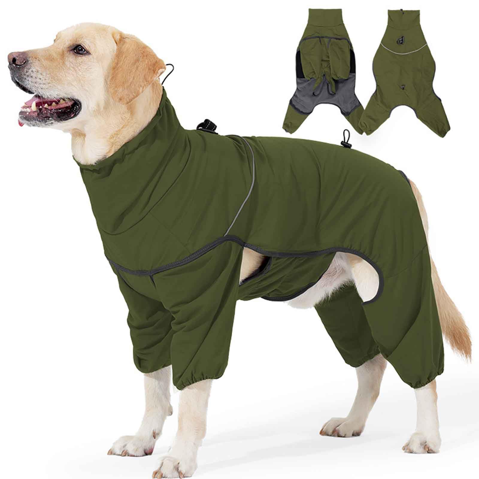 Veste matelassée imperméable pour chiens de taille moyenne et grande taille, design d'hiver réfléchissant, protection contre le froid avec jambes