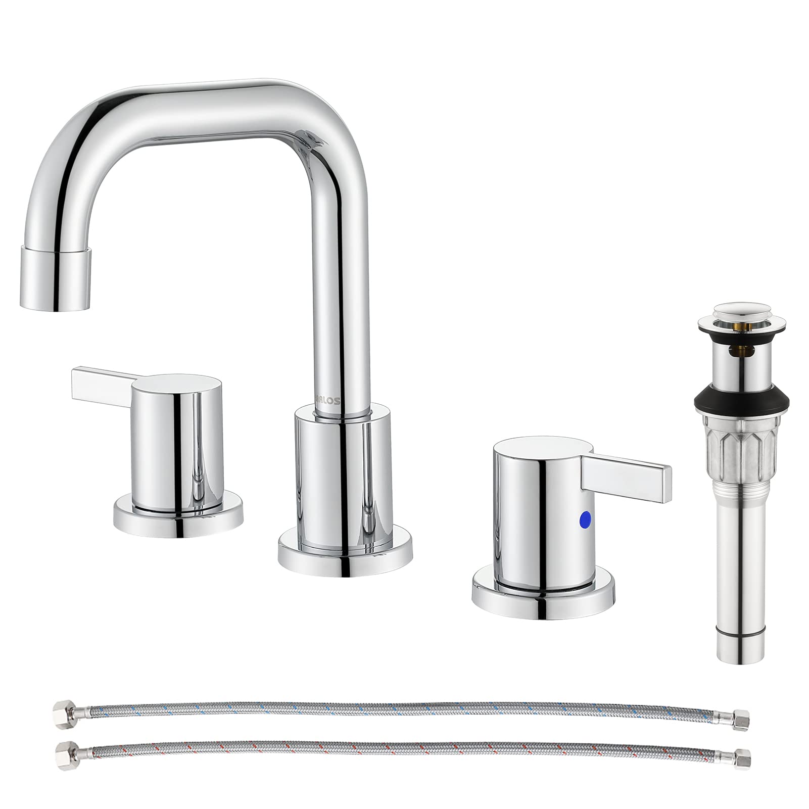 PARLOS Two-Handle Widespread Bathroom Faucet with Metal Pop-up