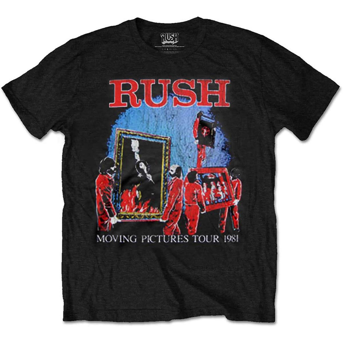Rock Off Officially Licensed Products Men's Black Rockoff Trade Rush Moving Pictures Tour T - Shirt, ( Black), XX-Large