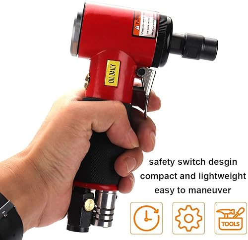 Miniatura 4 de Juego de 16 piezas de amoladora de aire Autolock 90 en ángulo recto con pinzas de 14" y 18", mini máquina de molienda de herramientas neumáticas con