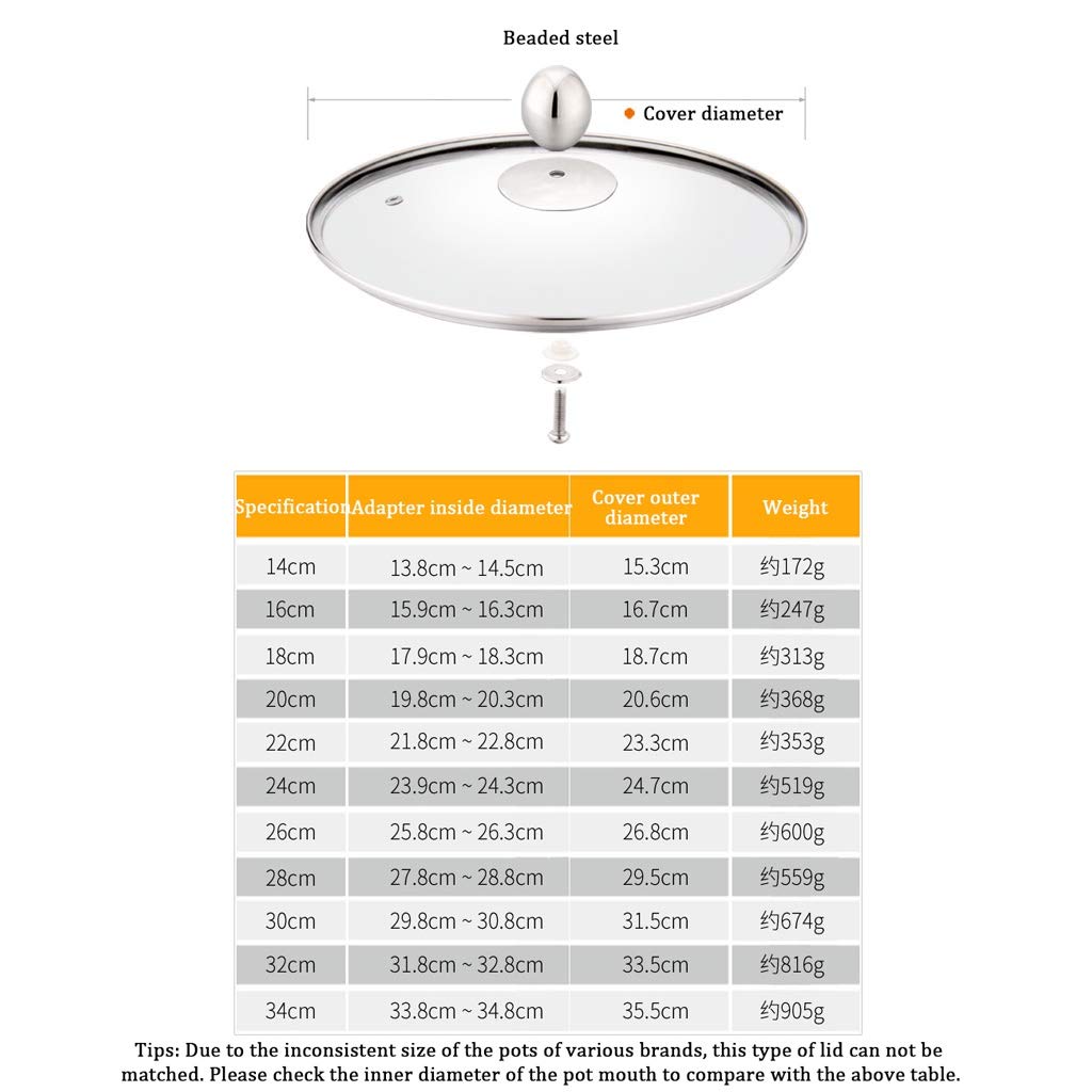 Couvercle,Couvercles de casserole couvercle de casserole en verre trempé couvercle de casserole à vapeur couvercle de casserole Transparent ménage couvercle de casserole de remplacement univ