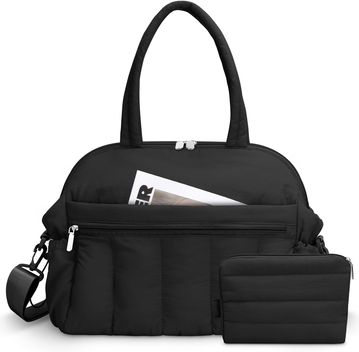 Tote Bag for Women, Expandable & Lightweight Puffer Tote Bag with Zipper Compartments