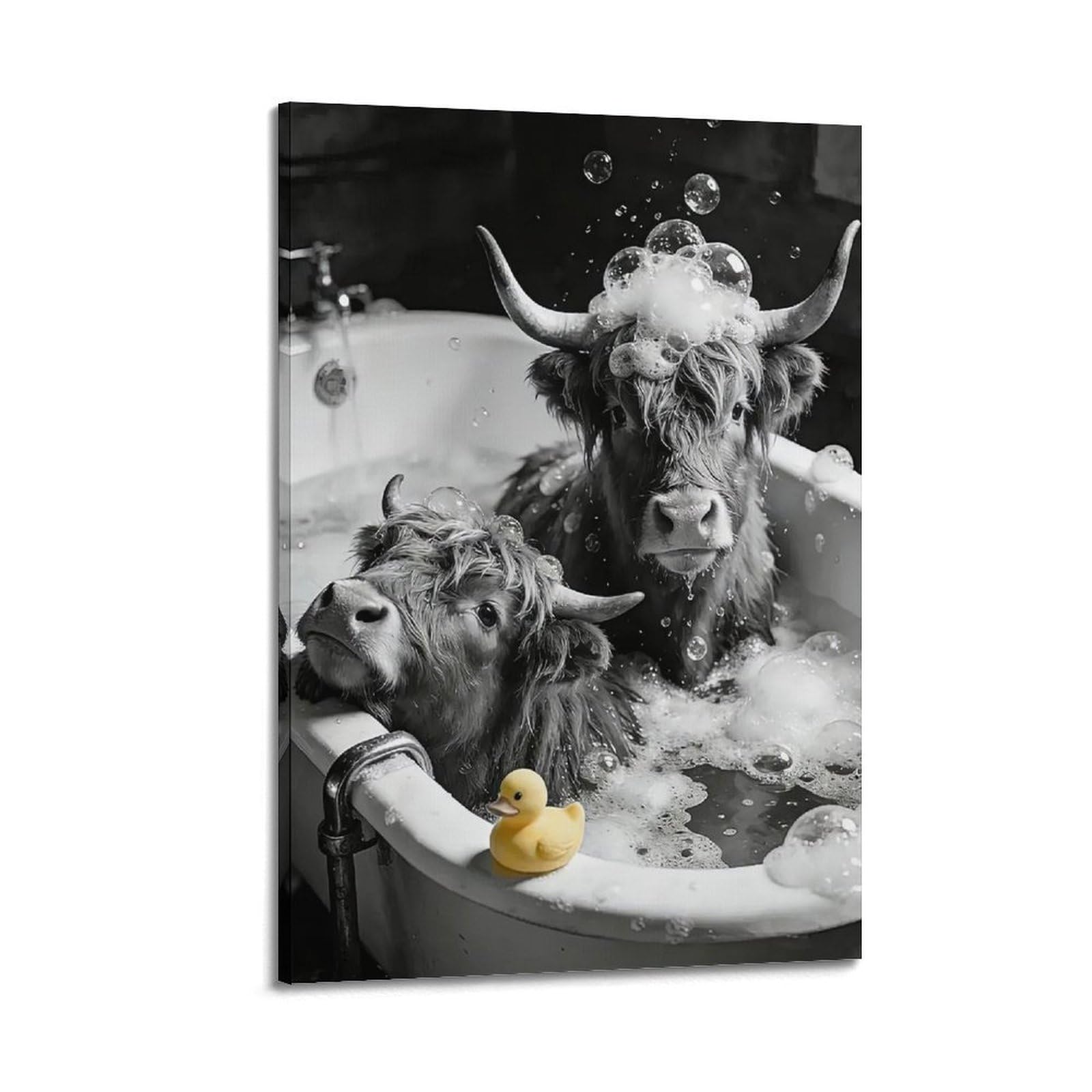 ESTE Highland Cow Bathroom Vintage Artwork Poster Decorative Painting Canvas Modern Art Picture 20x30inch(50x75cm)