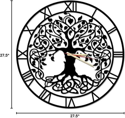 Miniatura 6 de Reloj de pared de metal Árbol de la vida, reloj de pared decorativo del árbol de la vida, reloj de pared para el hogar, regalo de inauguración de la