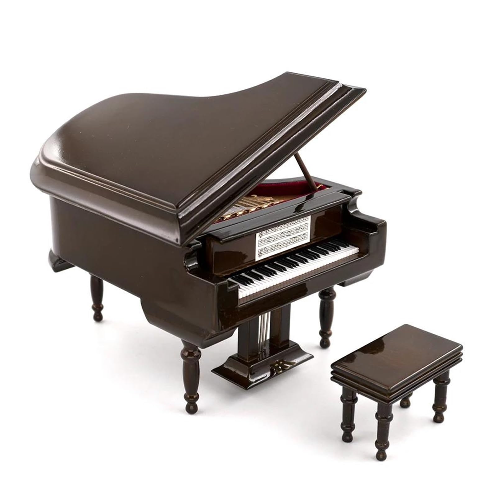 ornamenti per strumenti musicali Modello Di Pianoforte A Coda In Miniatura In Legno Con Sgabello Mini Accessori Per Strumenti Musicali (Size : 14x11x13cm)