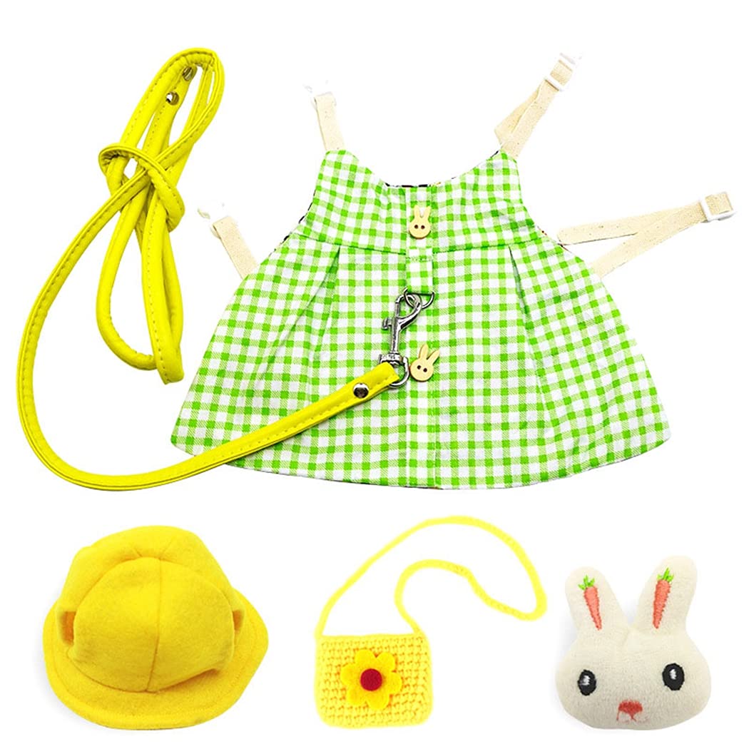 Outgeek Rabbit Harness Set Colorful Nonslip Versatile Cotton Rotatable