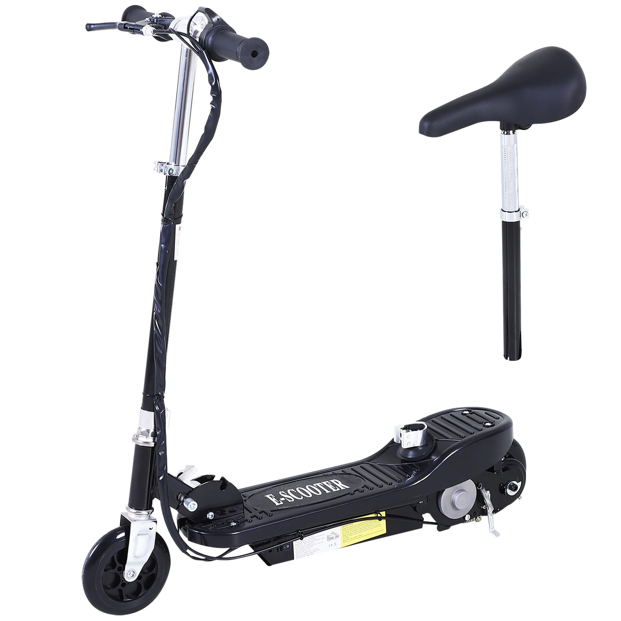 HOMCOM Kids Foldable Electric Scooter - 120W - Black - Kickstand - Brake