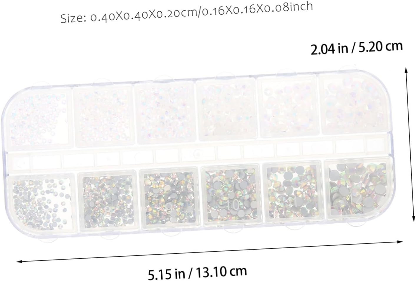 VICASKY Nail Diamond Rhinestone Ornaments Compartment Storage Box for Nail Art Elegant Flatback Gems for Manicure Decor for Beginners and Creative Designs