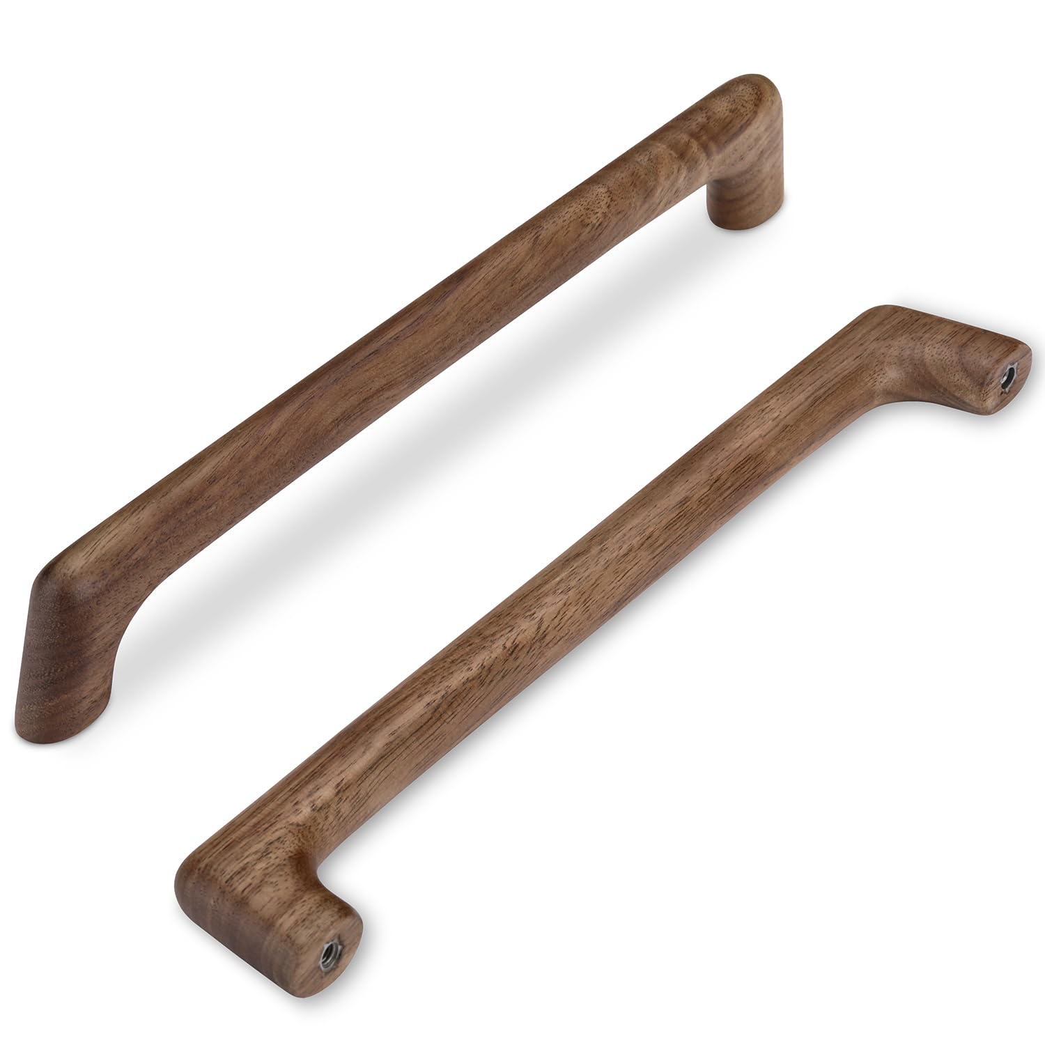 SYZOW 6 Pack Wooden Cabinet Handles ，192mm Hole Centers，Solid Bar Handles for Kitchen Cupboard Cabinet & Drawers (Walnut Wood)