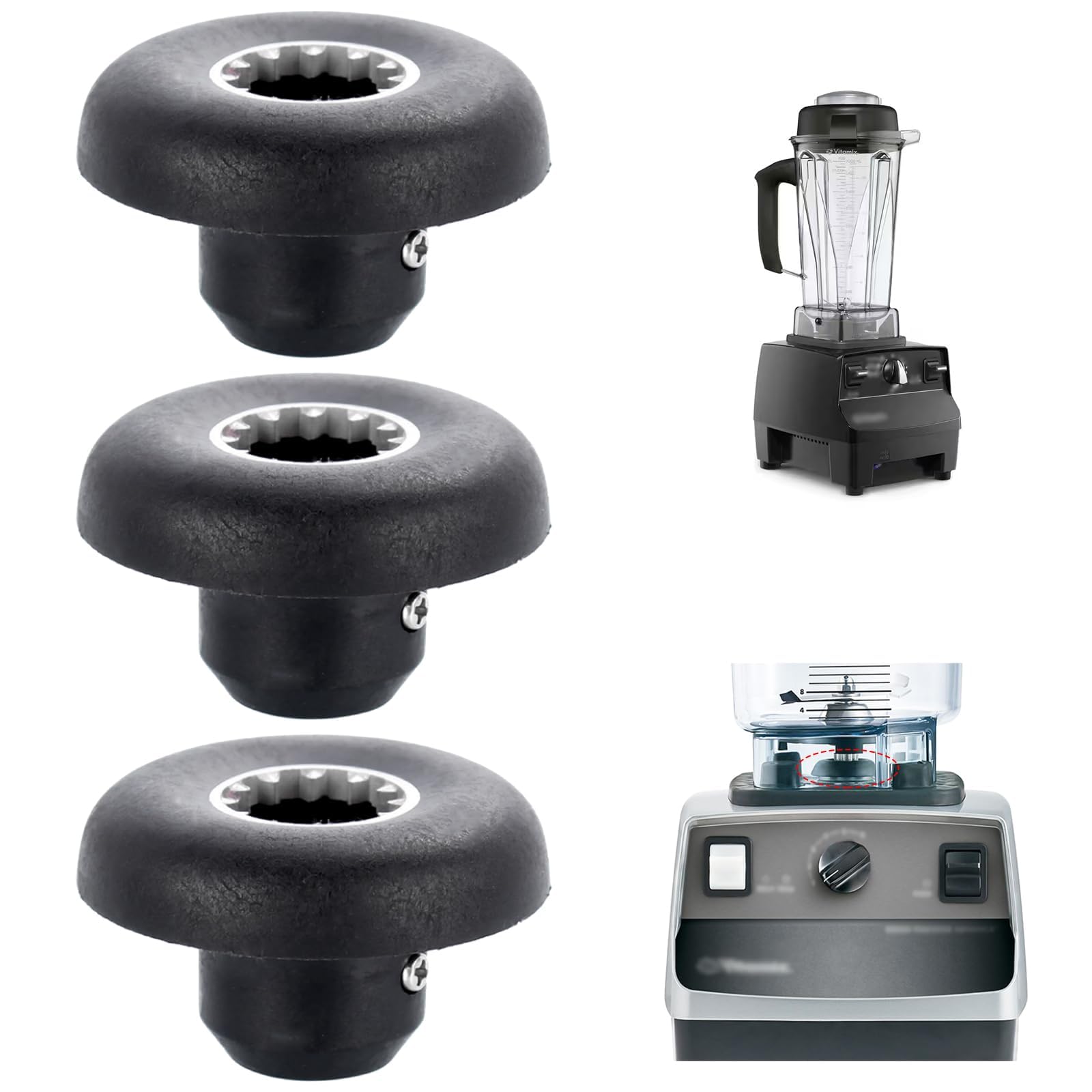 3 Pack Drive Socket Replacement, Blender Parts, Replacement Parts, Blender Replacement Parts Metal Bottom Socket Kit