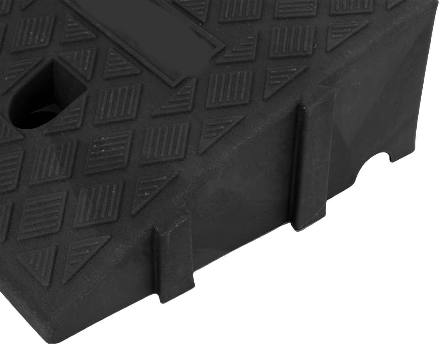 Luqeeg 2Pack Curb Ramp, Portable Heavy Duty Threshold Ramps, Lightweight Non Slip Ramps with 4409lbs Capacity & Textured Surfaces, Ideal for Wheelchairs, Scooters & Lawn Mowers, (Black)
