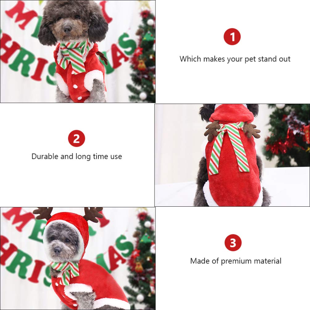 POPETPOP de Mascota Navide?a con Bufanda Dise?o de Reno Disfraz de Cosplay para Perro Sudadera con Capucha para Ropa para Navidad Disfraz de de Peluche de Navidad